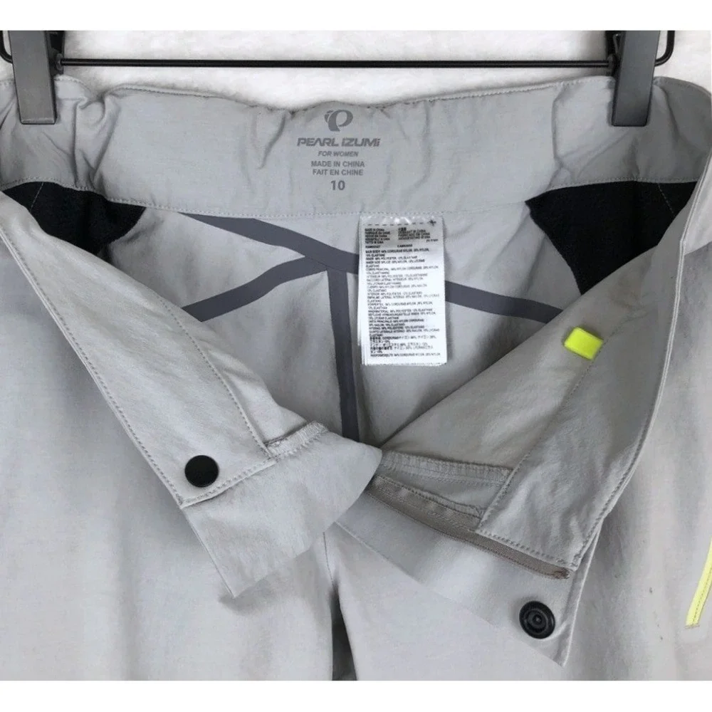 PEARL IZUMI Summit Shell‎ Cycling Shorts Women's Sz 10 Grey Neon Yellow 19212001